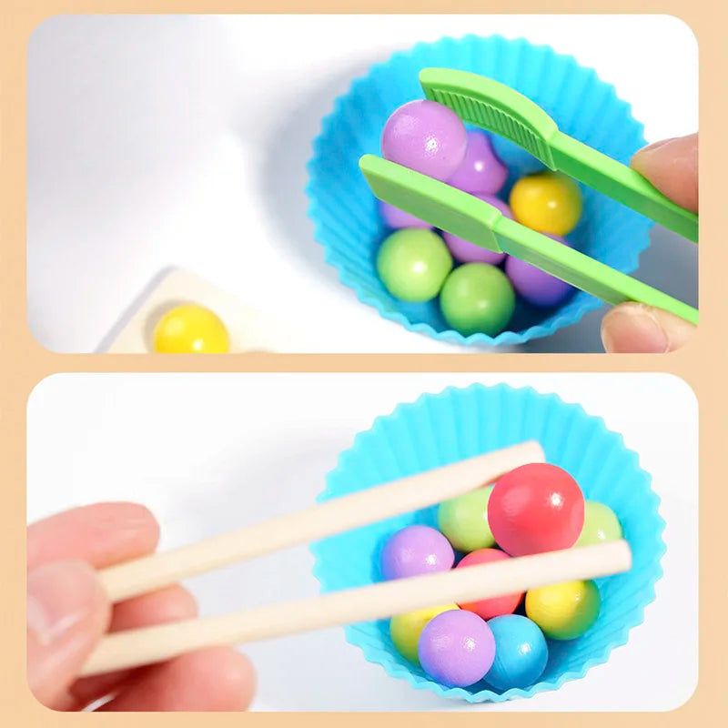 Juego Montessori de Clasificación de Colores en Madera – Motricidad Fina (6–8 años)